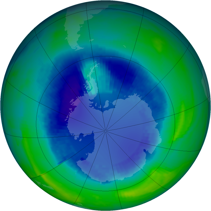 Ozone Map 1992-08-29